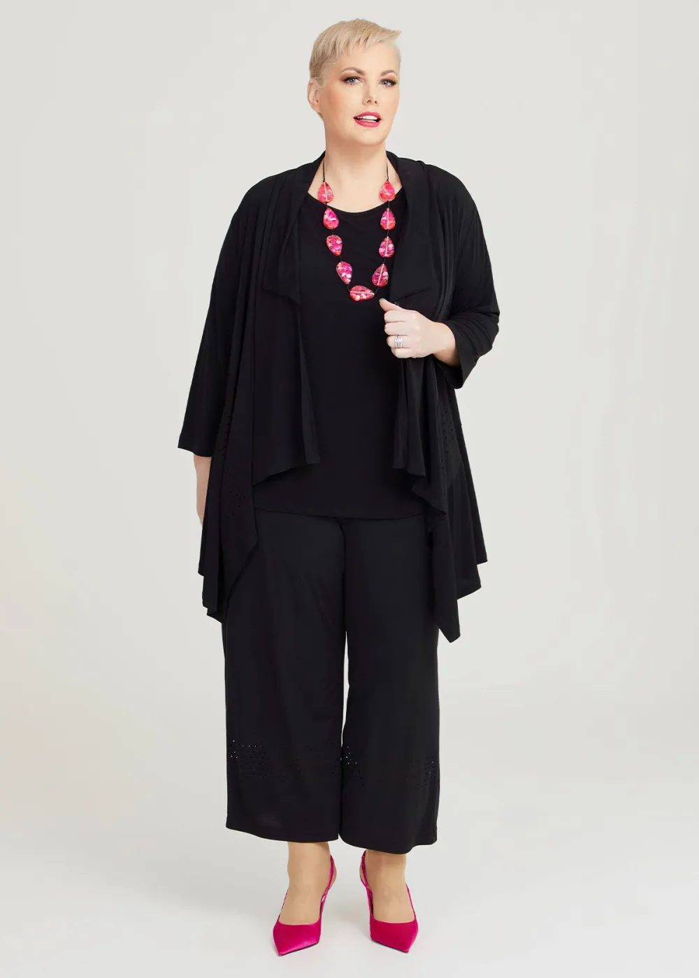 Laser Cut Detail Cullote Pant