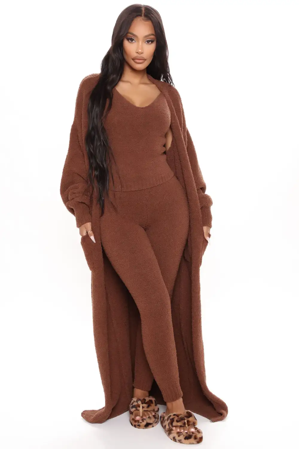 Living So Cozy 3 Piece Legging Set - Brown