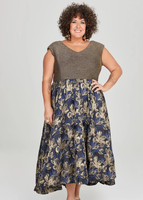 Carol Floral Jacquard Gown