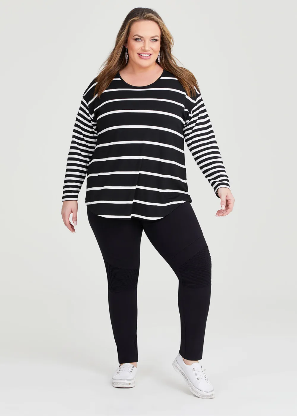 Bamboo Ponte Mix Stripe Top