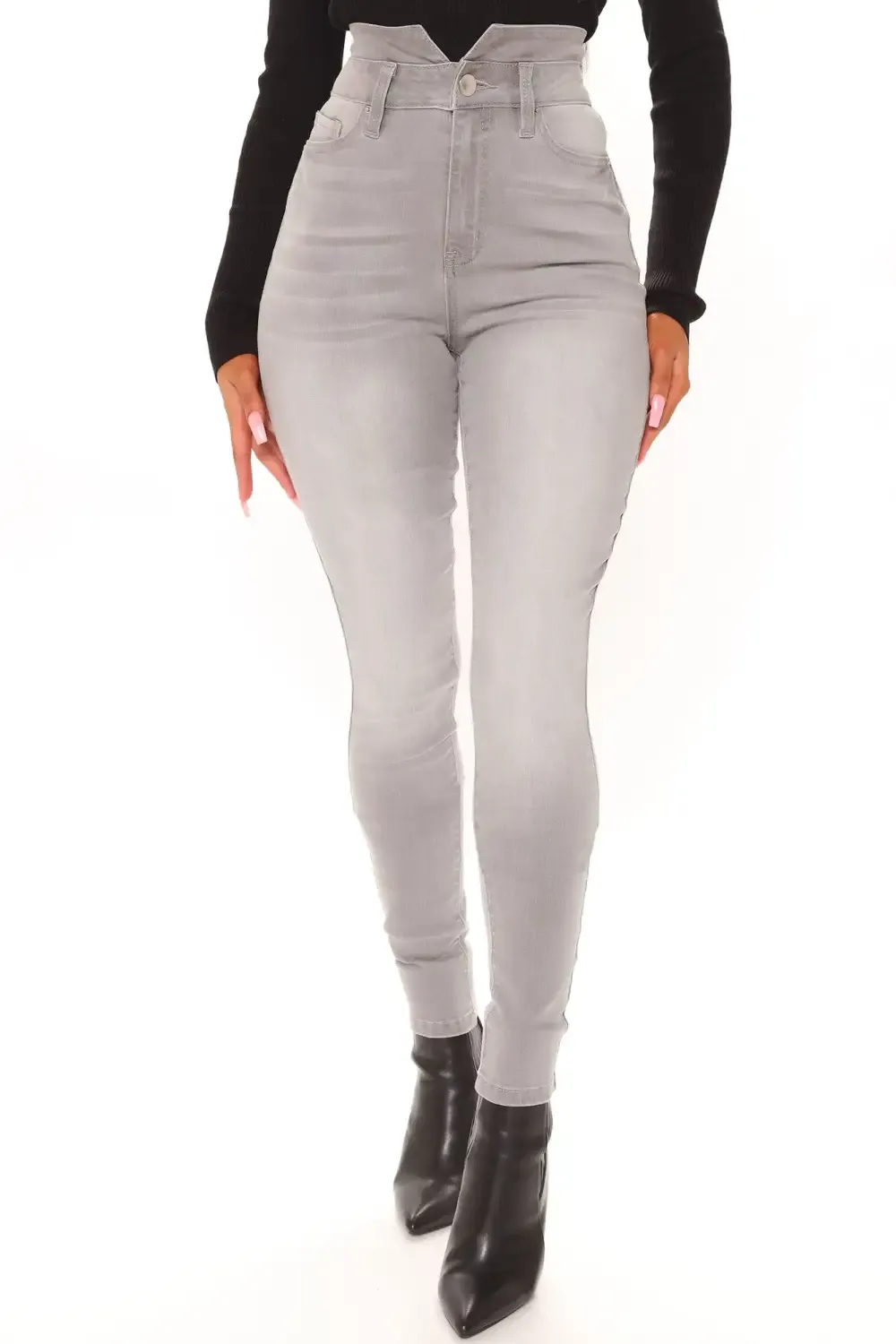 Thinking Of You Stretch Skinny Jeans - Grey
