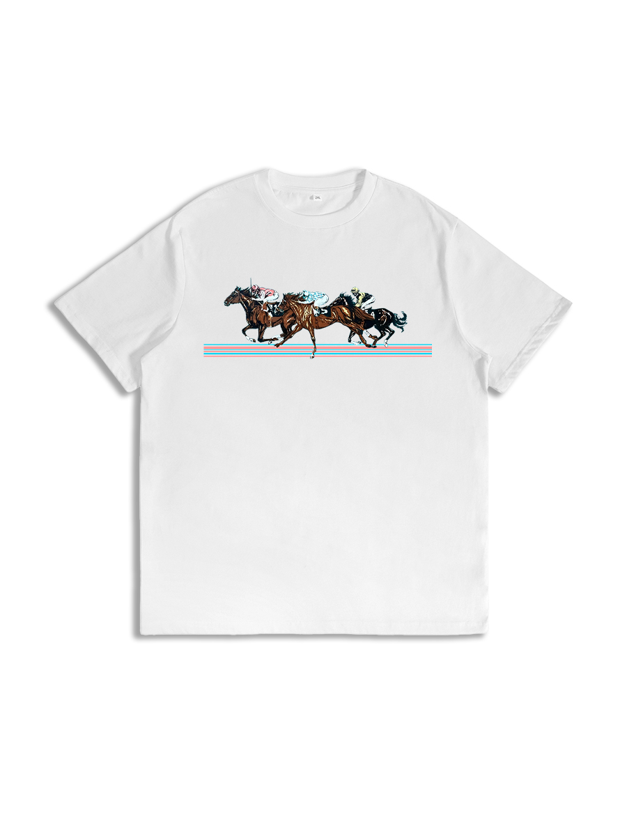 Horse Race Graphic Print T-Shirt