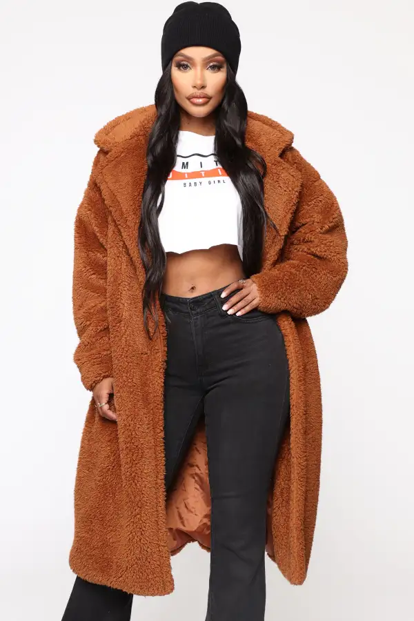 Cover Girl Teddy Coat - Brown