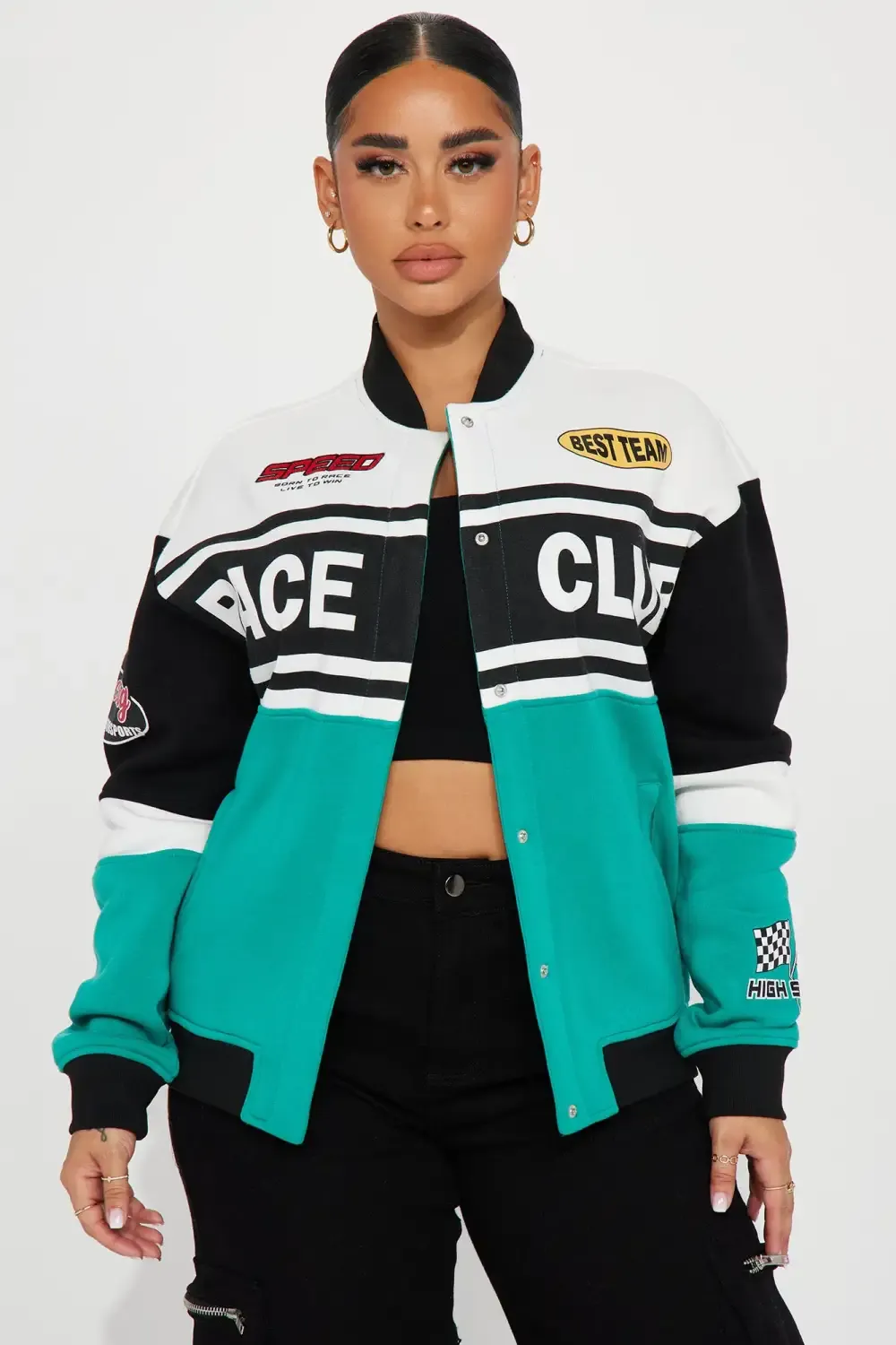 Start Your Engines Bomber Jacket - Green/combo