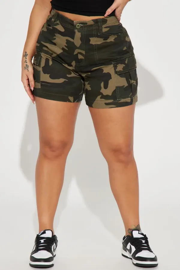 Come On Over Camo Cargo Shorts - Camouflage