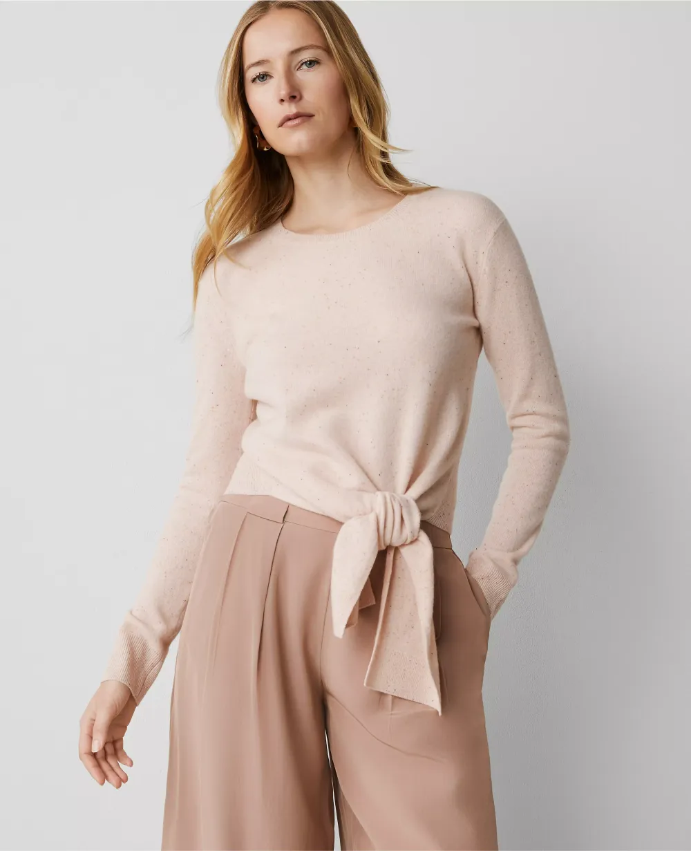 Cashmere Tie-Waist Sweater