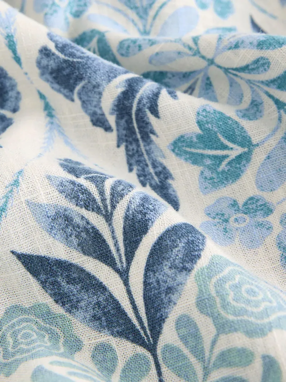 Leisure Loose Blue Floral Print V-Neck Dress
