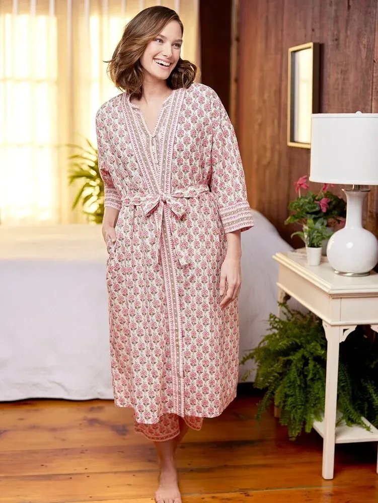 Women's Moroccan Rose Cotton Robe