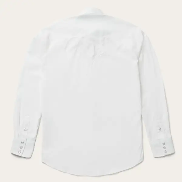 Classic Solid Snap Poplin Shirt In Optic White