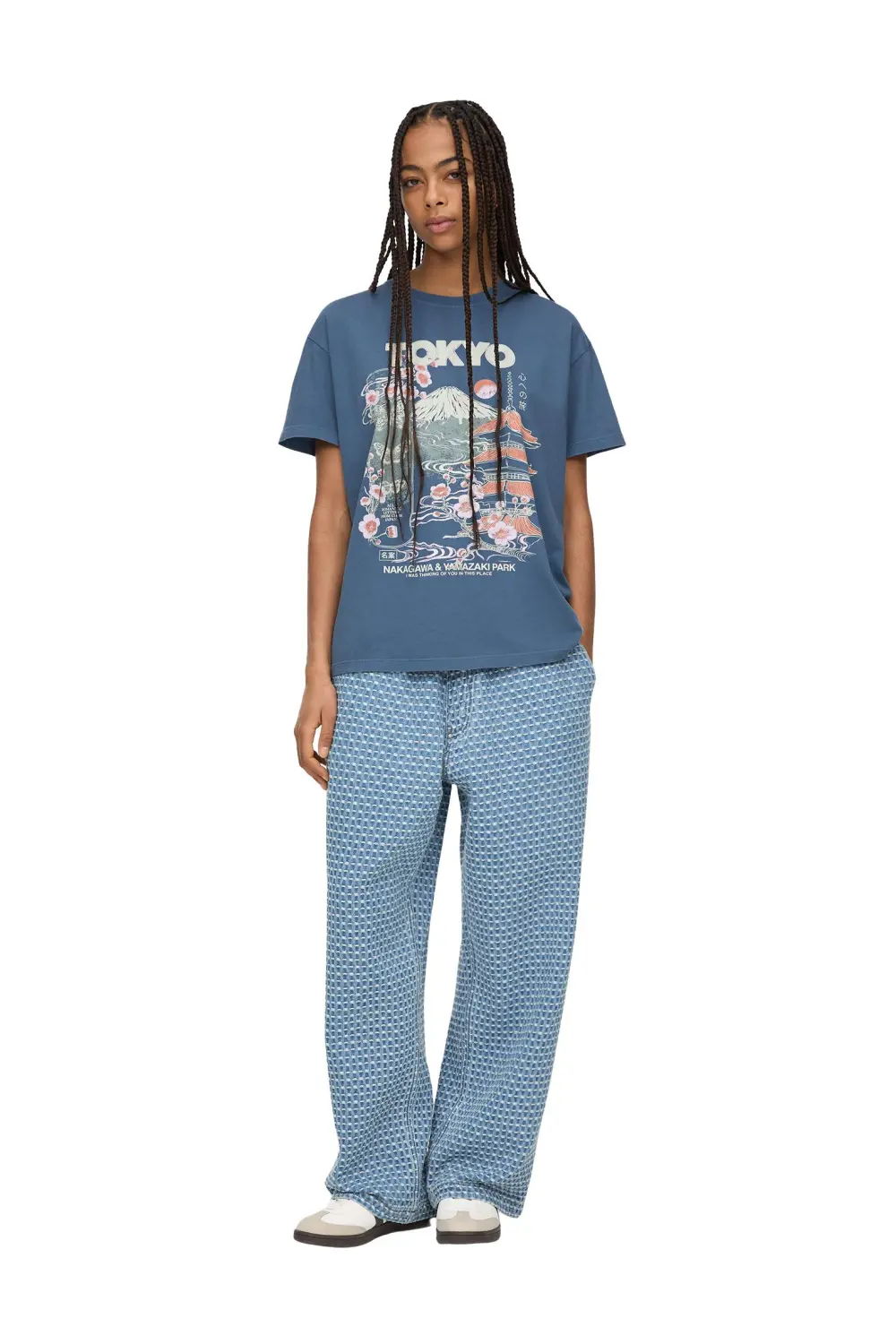 Camiseta azul gráfico Tokyo