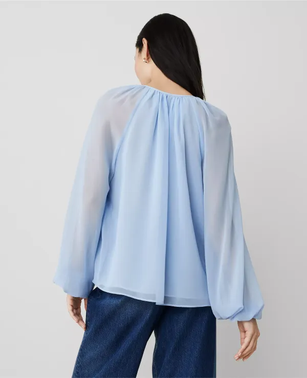 Ruffle Tie-Neck Popover
