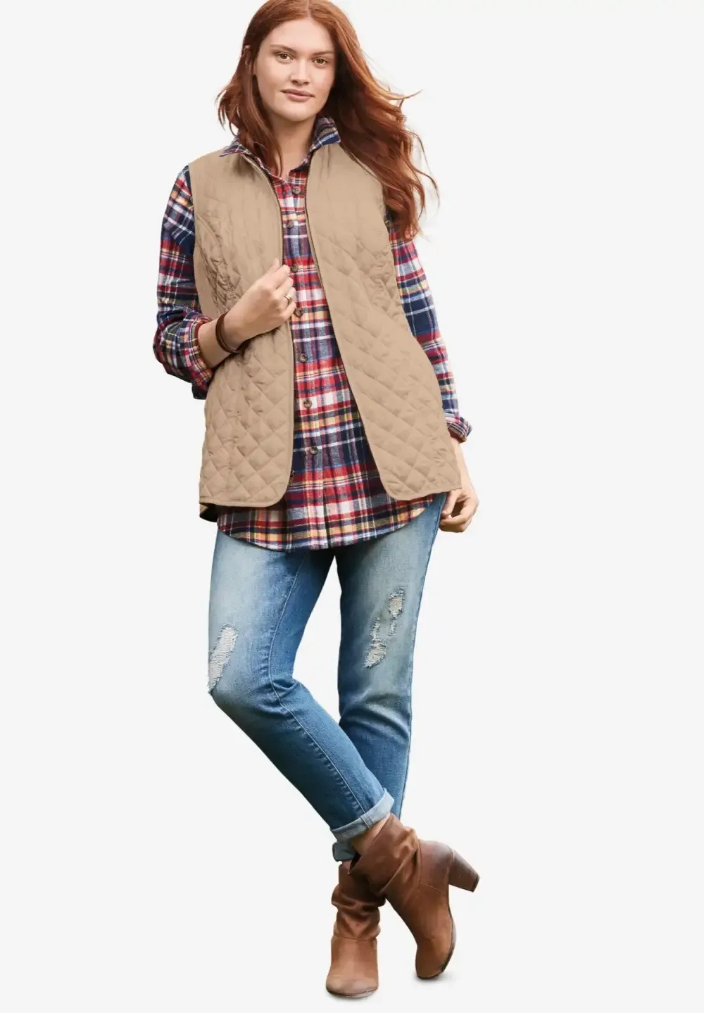 Zip-Front Quilted Vest