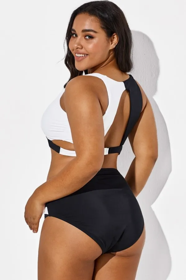 Colorblock Stylish Women Wrap Swimsuits Bikini Top