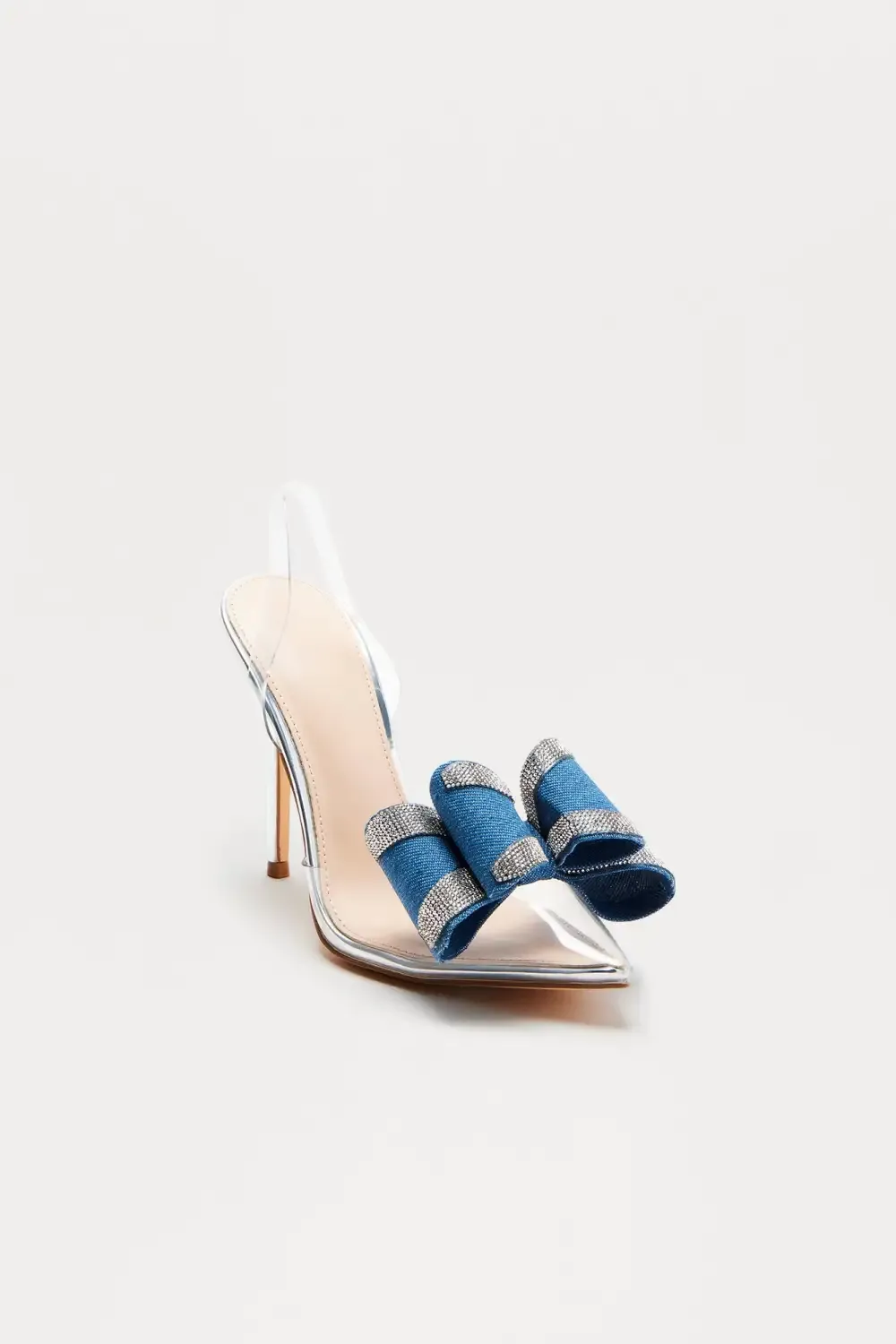 Xandi Rhinestone Bow Pumps - Silver