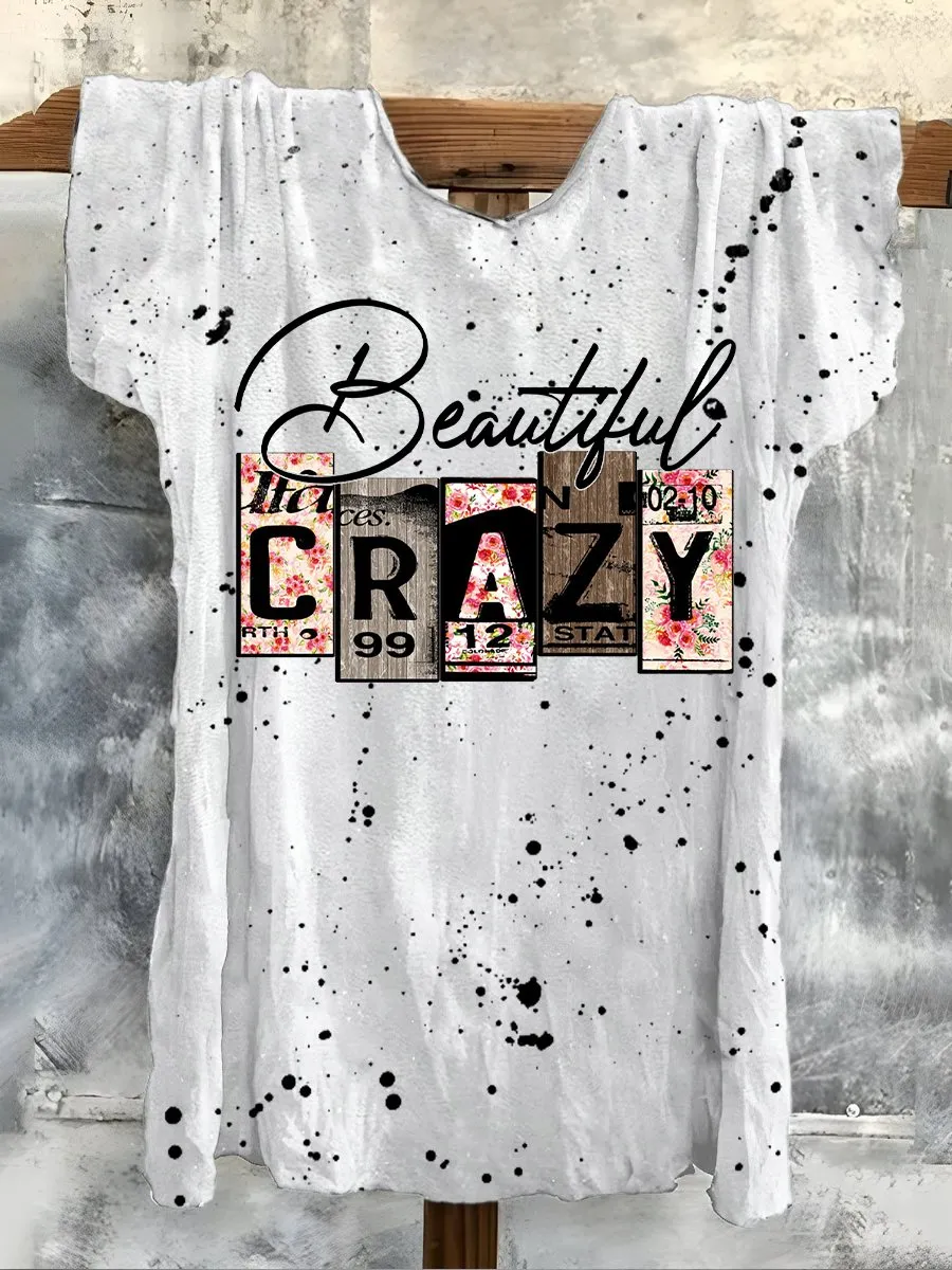 Women's Beautiful Crazy Print T-Shirt