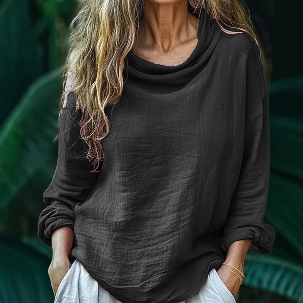 Vintage Bohemian Style Linen Long Sleeve Shirt