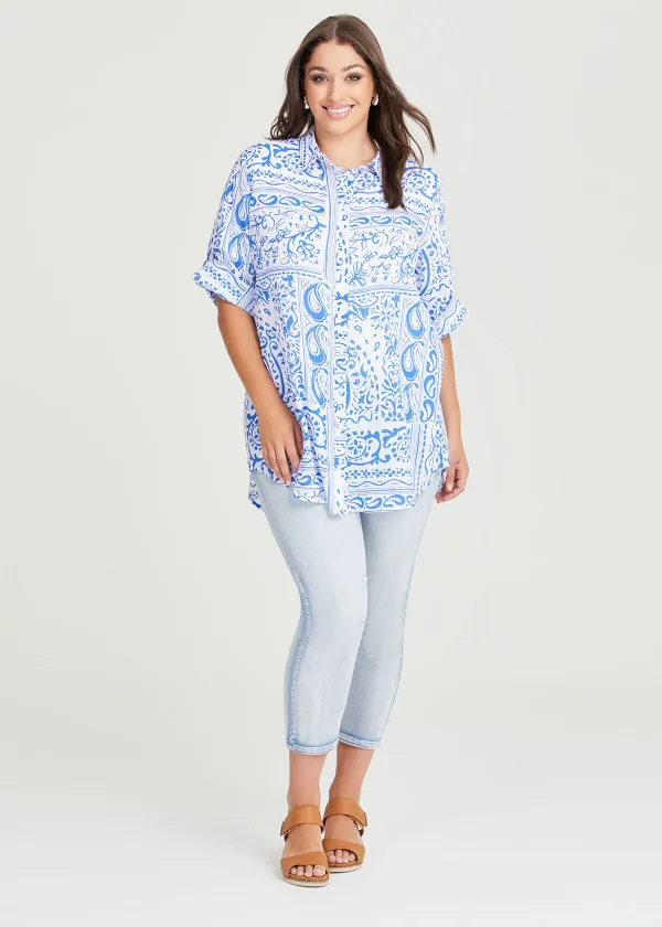 Cotton Blend Ankle Jeans