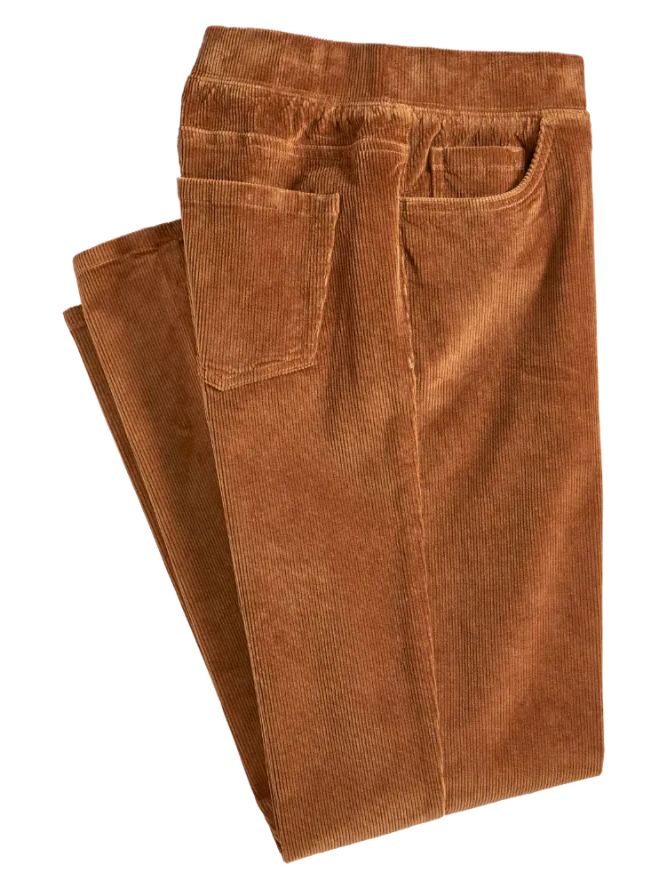 Women's Elastic-Waist Cotton Corduroy Pants