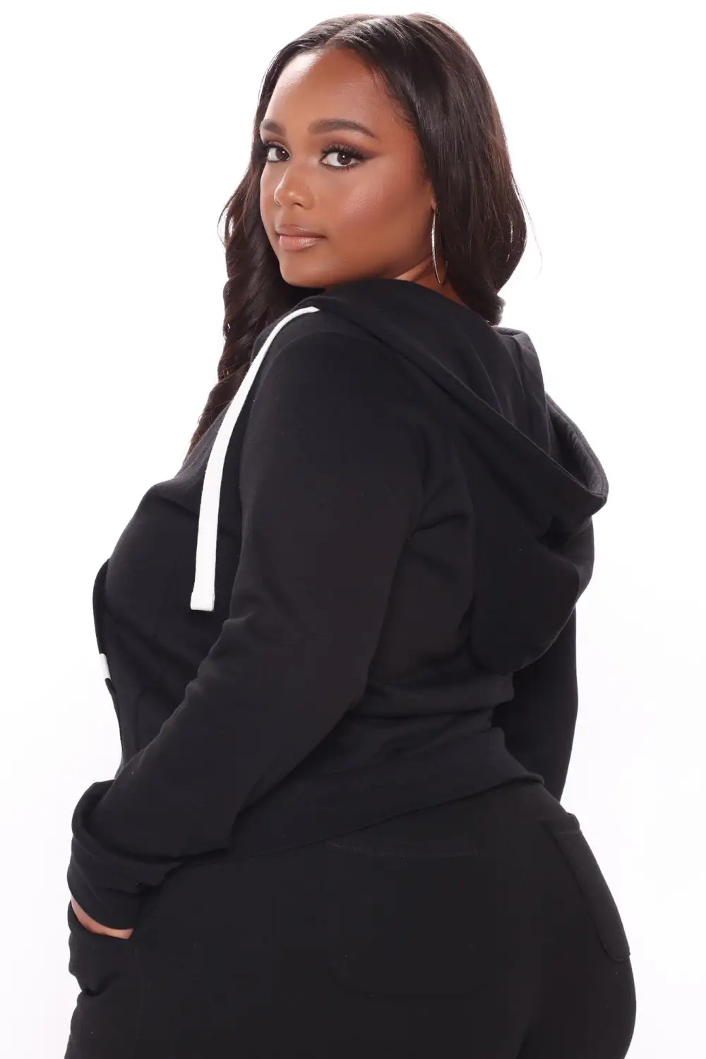 Relaxed Vibe Zip Up Jacket - Black