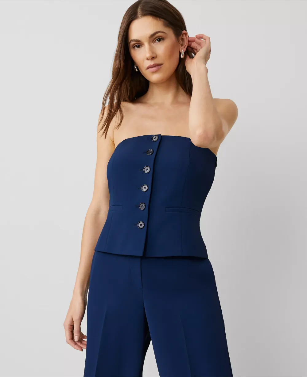 The Strapless Vest in Fluid Crepe