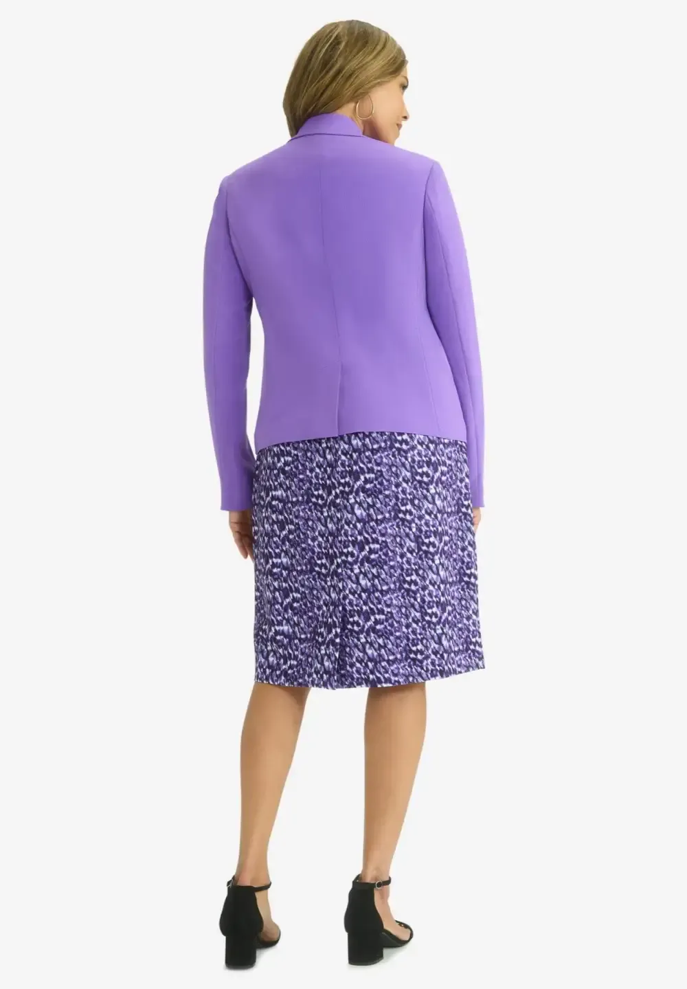 2-Piece Stretch Crepe Single-Breasted Jacket Dress