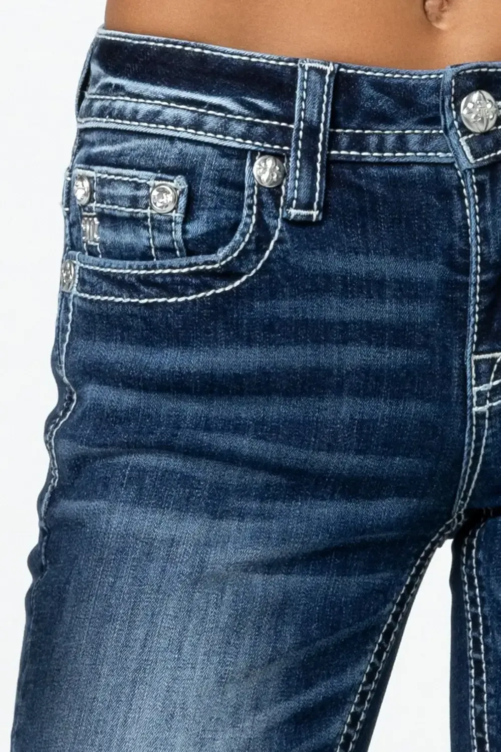 Raised Silver Wings Bootcut Jeans