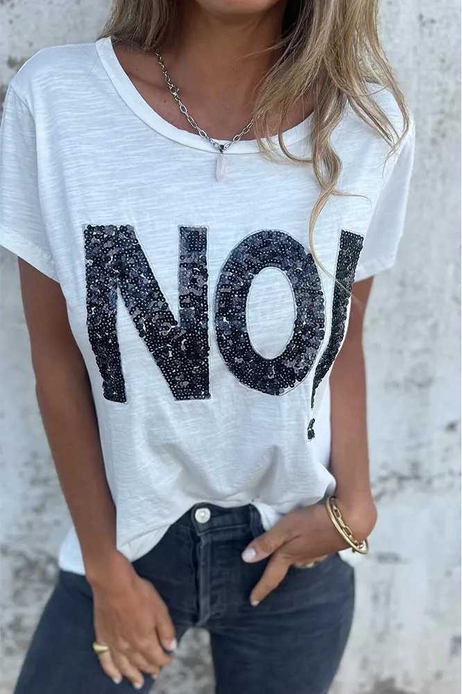 Women's sequin pattern casual T-shirt