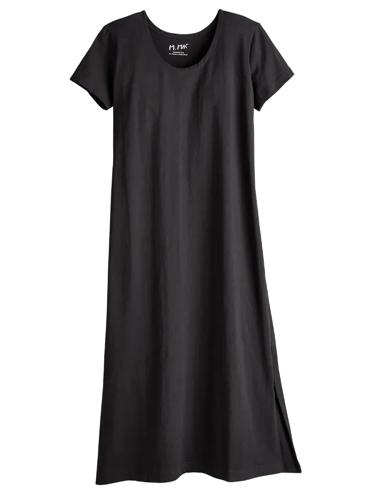 M.MAC Solid Color Cotton Knit Ankle-Length Dress