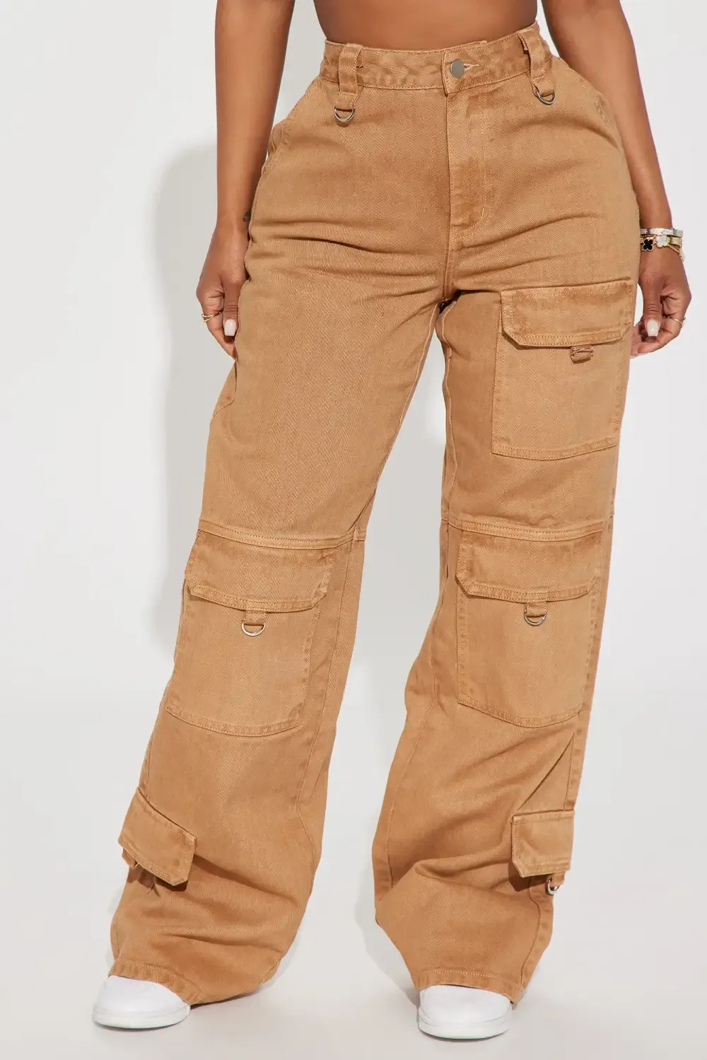 Get Lucky Non Stretch Cargo Jean - Tan