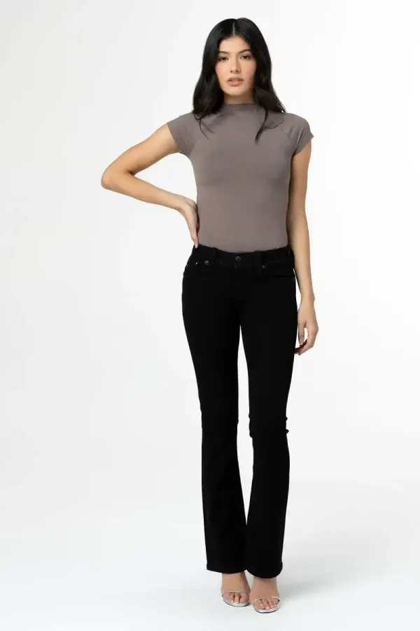 Black Metallic Wings Bootcut Jeans