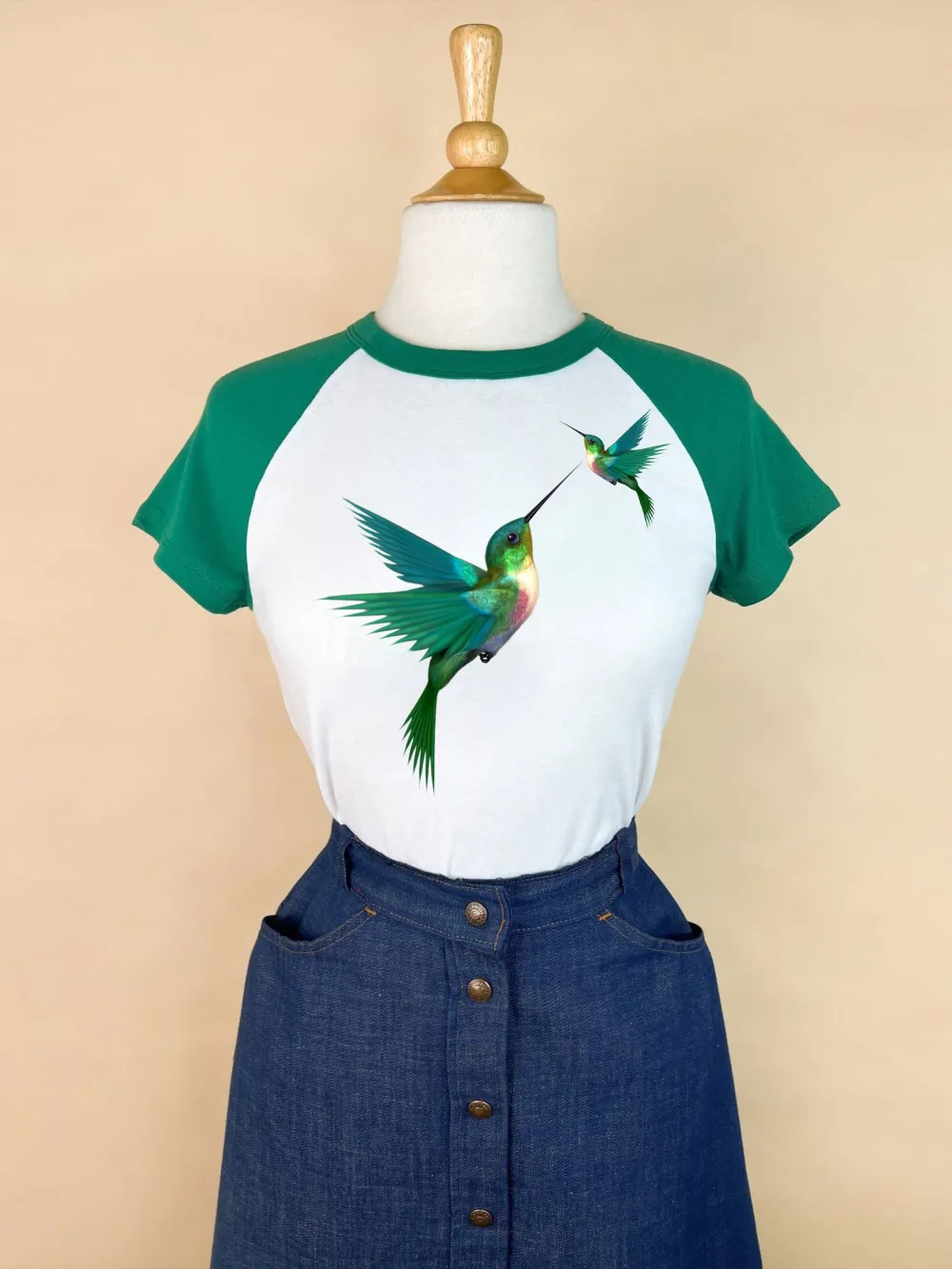 Kingfisher  Unisex Tee In Green Sleeves
