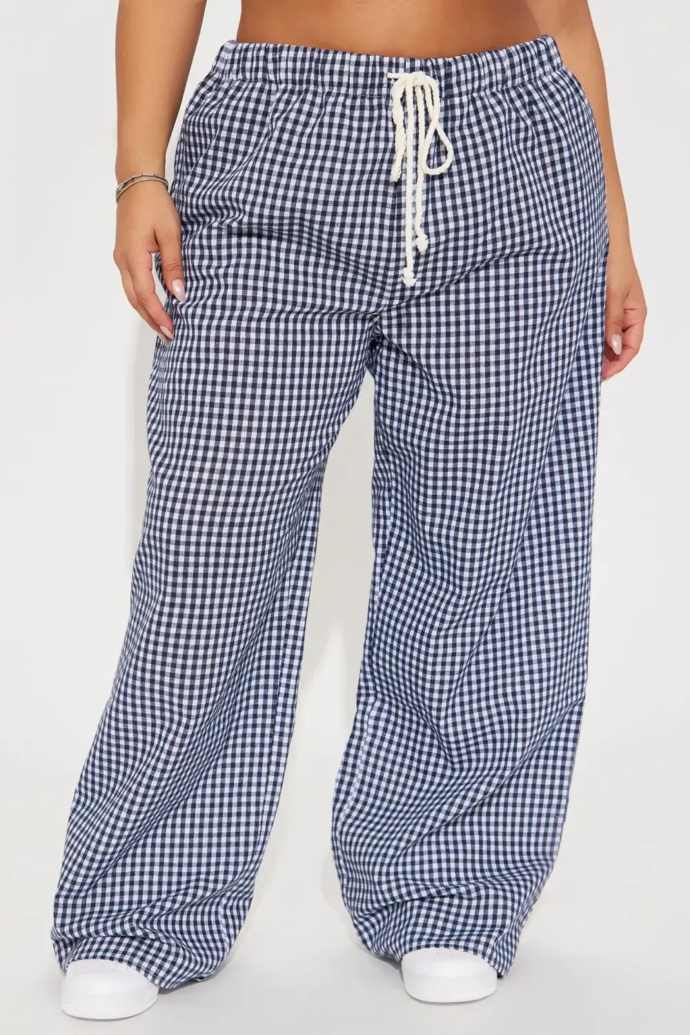 Ava Gingham Wide Leg Pant - Red/combo
