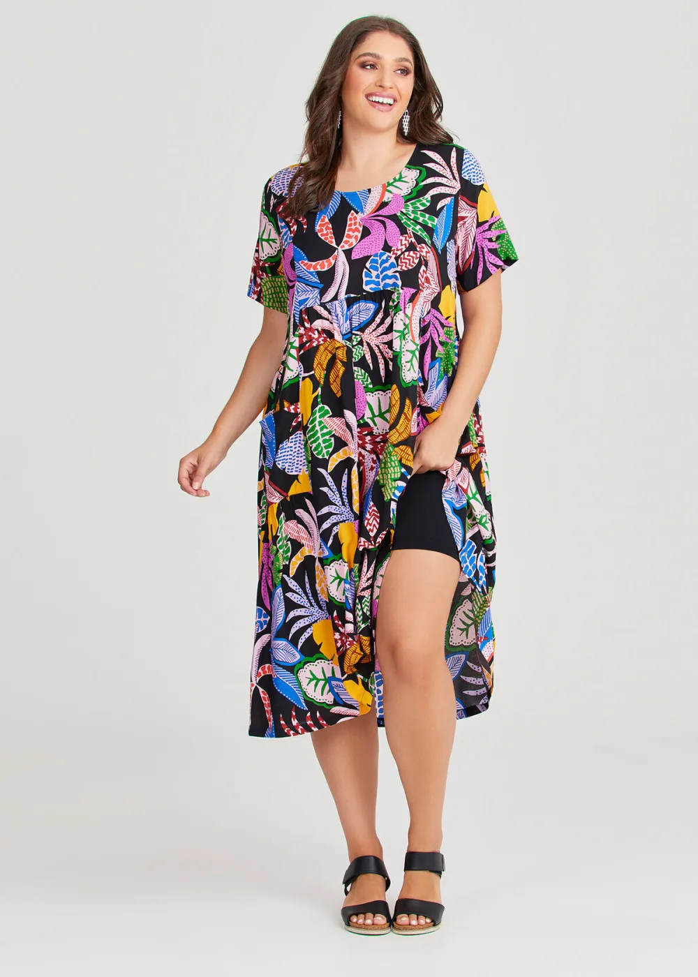 Natural Abstract Palm Dress