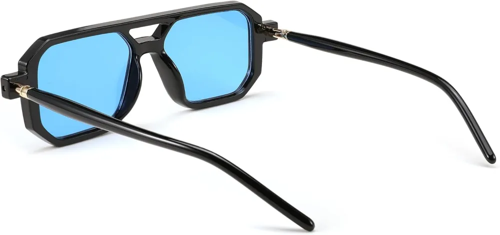 FEISEDY Vintage Square 70s Flat Aviator Sunglasses Women Men Classic Retro Stylish Frame UV400 Sunglasses B2622