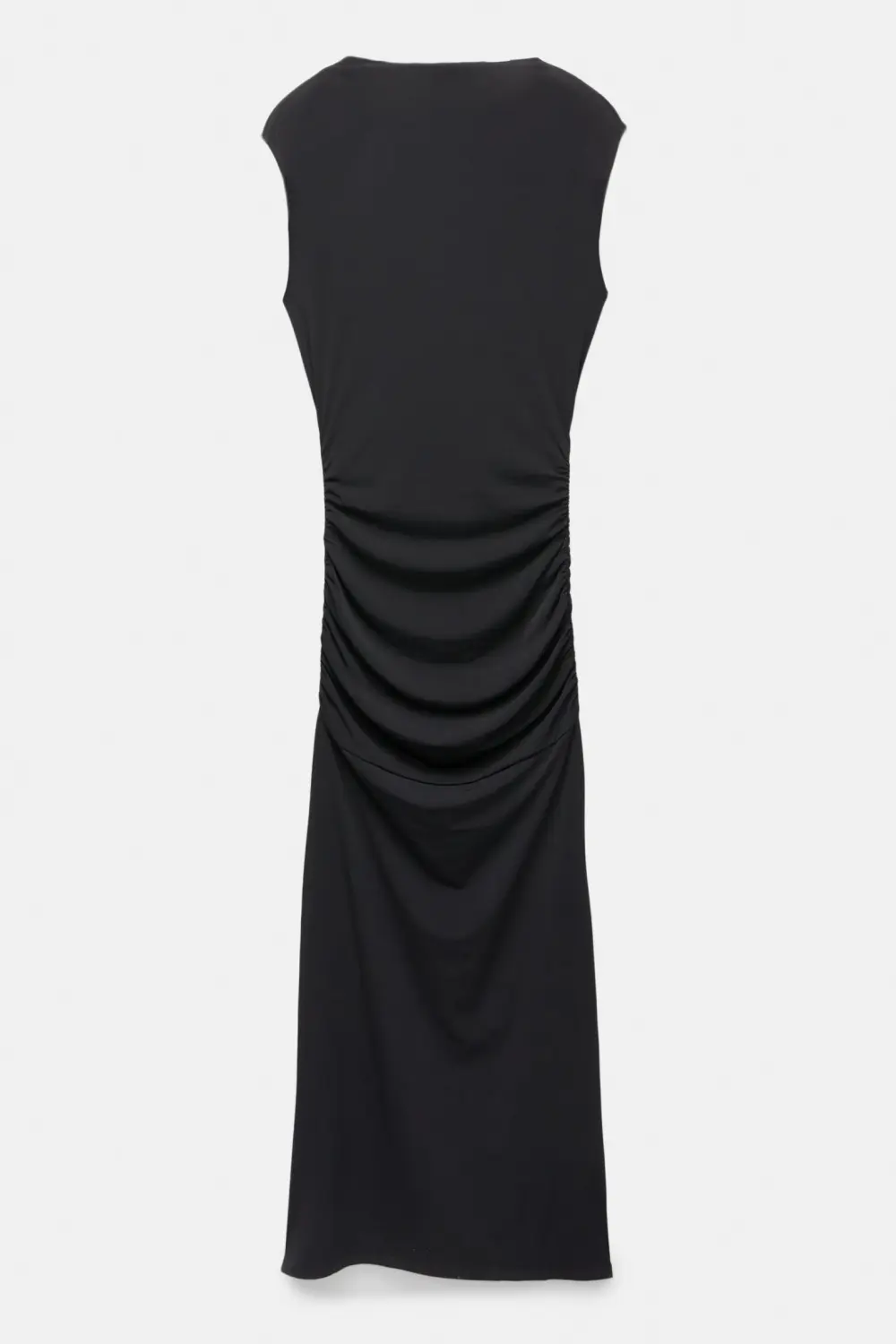 Vestido midi manga sisa frunces