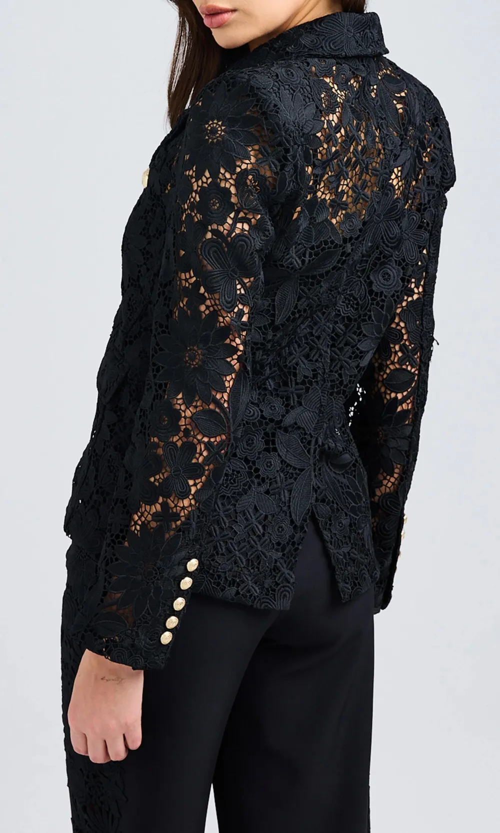 Betsy Buttoned Tweed Blazer