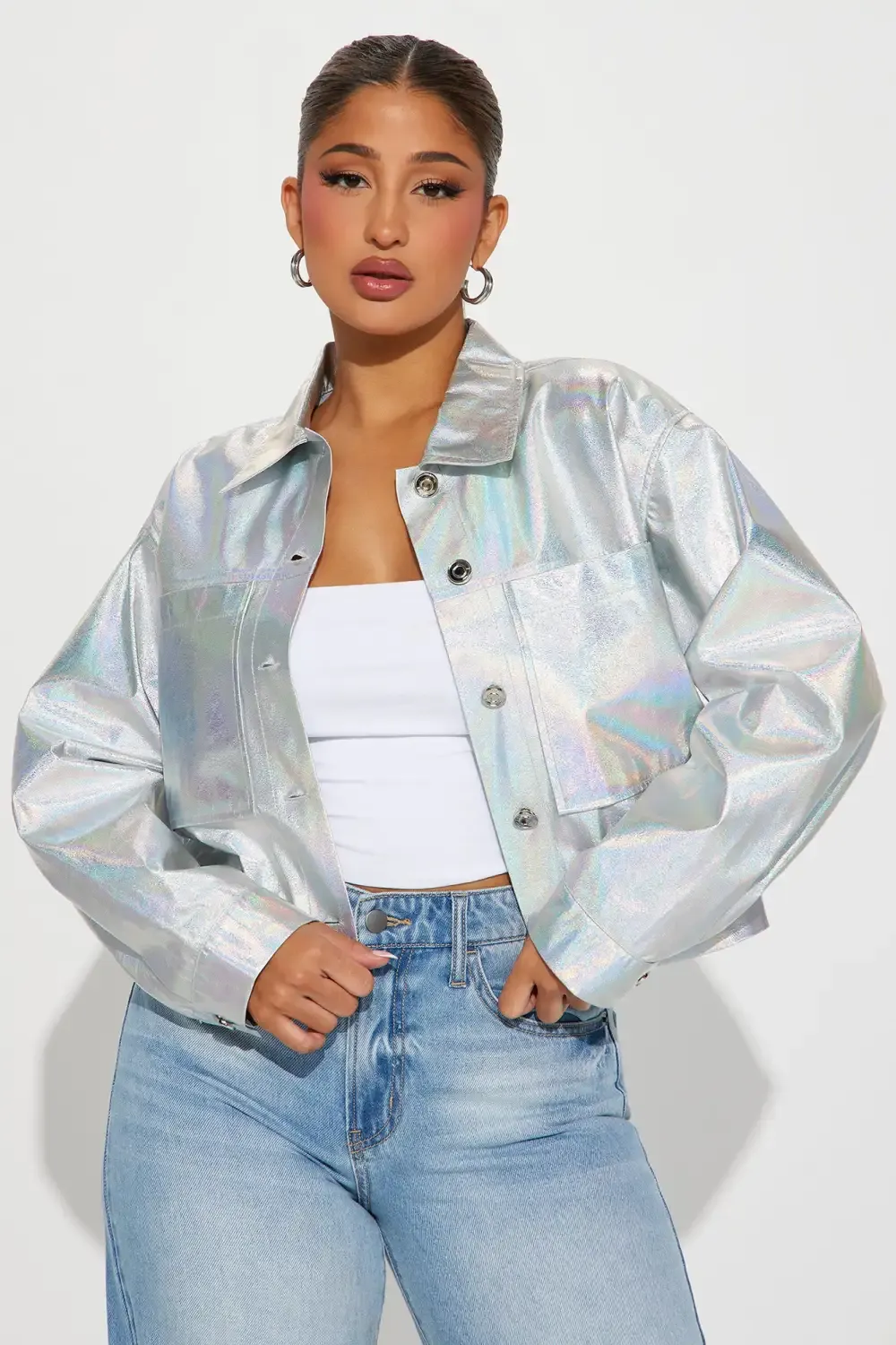 Harlow Holographic Jacket - Silver