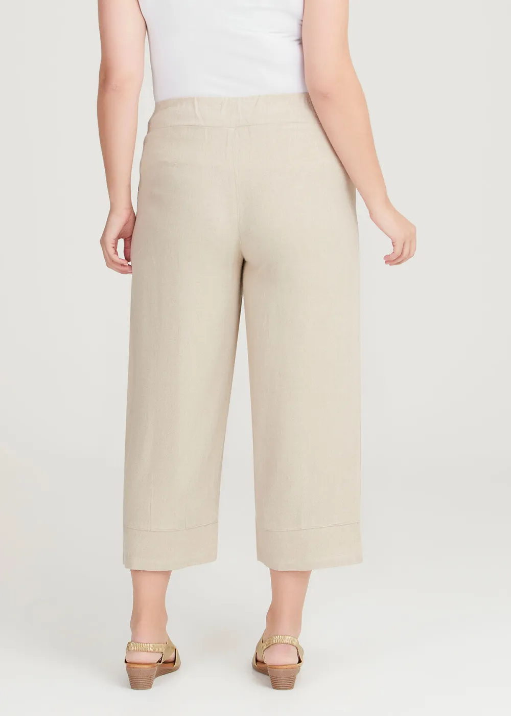 Flax Natural Cargo Crop Pant