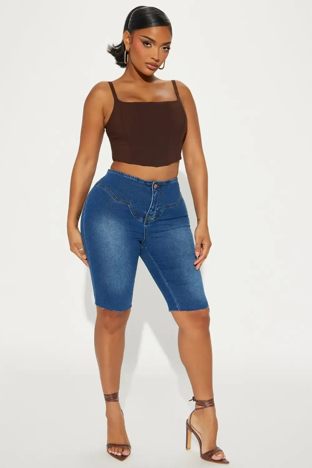 Lenox Stretch Denim Bermuda Shorts - Dark Wash