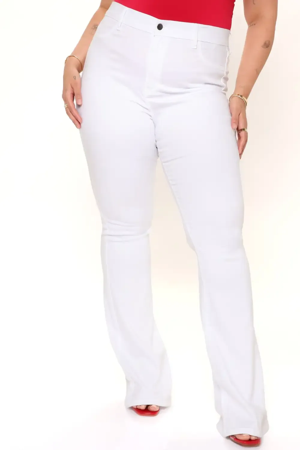 Tall Deep In My Soul Flare Jeans - White