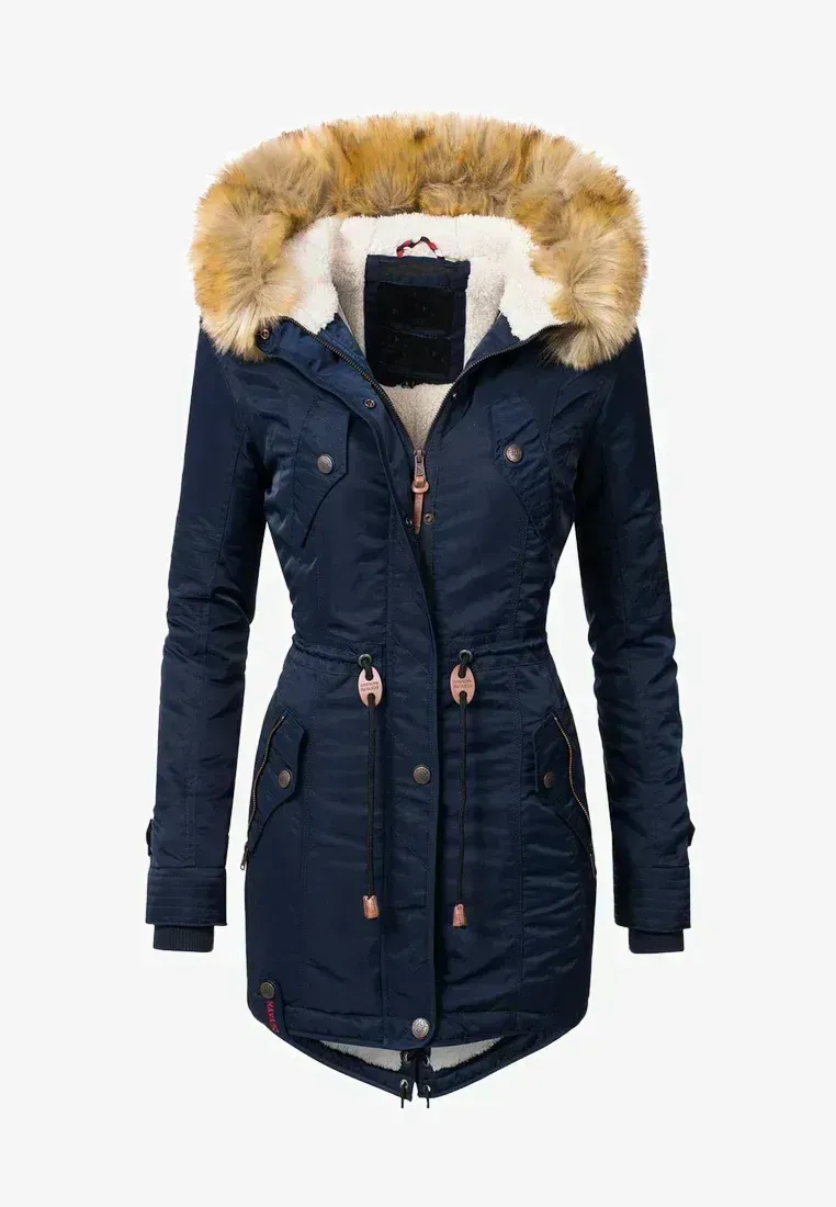 Women's padded parka coat black