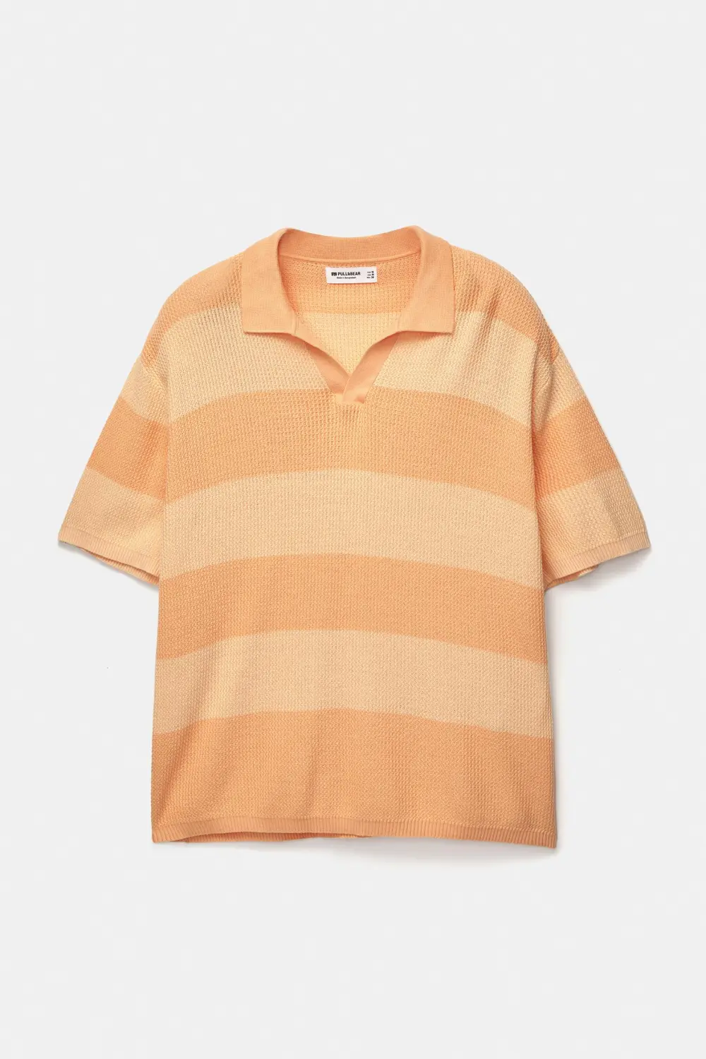 Textured striped polo shirt
