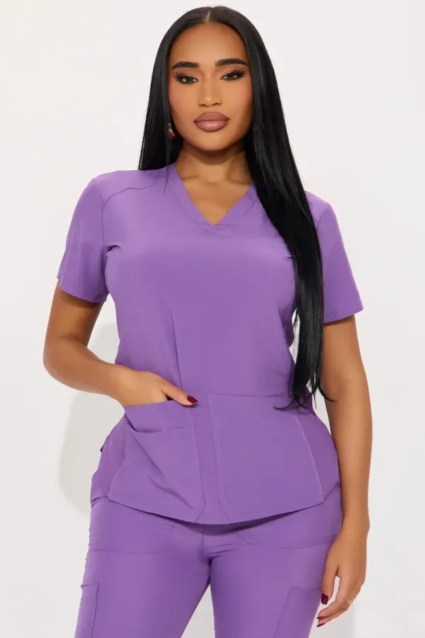 Full Shift 4 Way Stretch Uniform Scrub Set - Purple