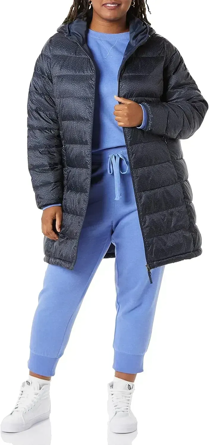 Women's Lightweight Water-Resistant Hooded Puffer Coat (Available in Plus Size)