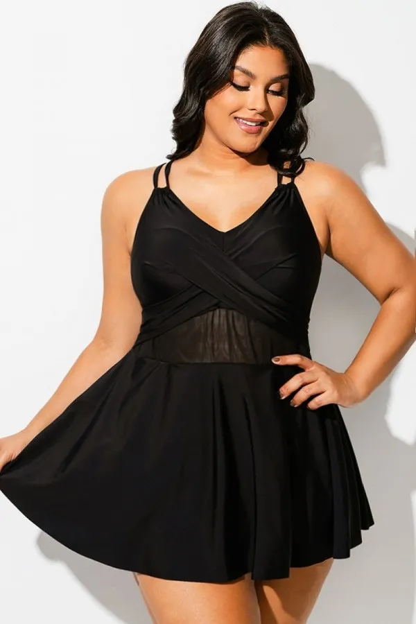 Plus Size Beach Mesh One Piece Swimsuit