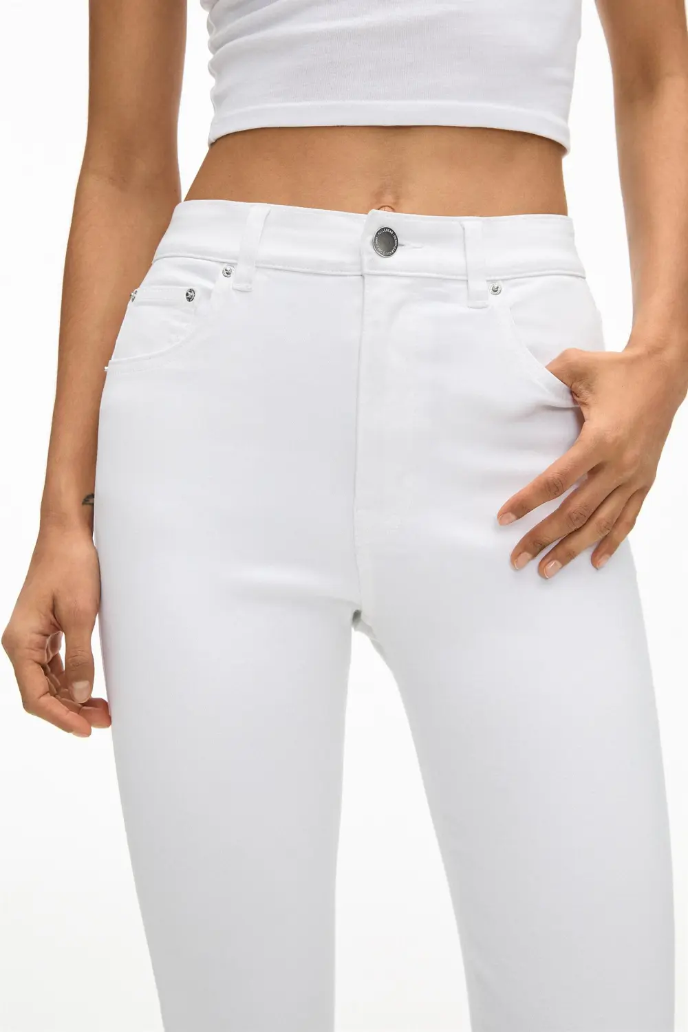 Jeans skinny tiro alto