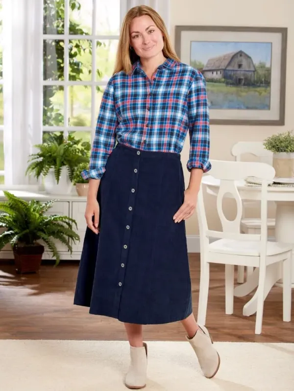 Classic Corduroy Midi Skirt