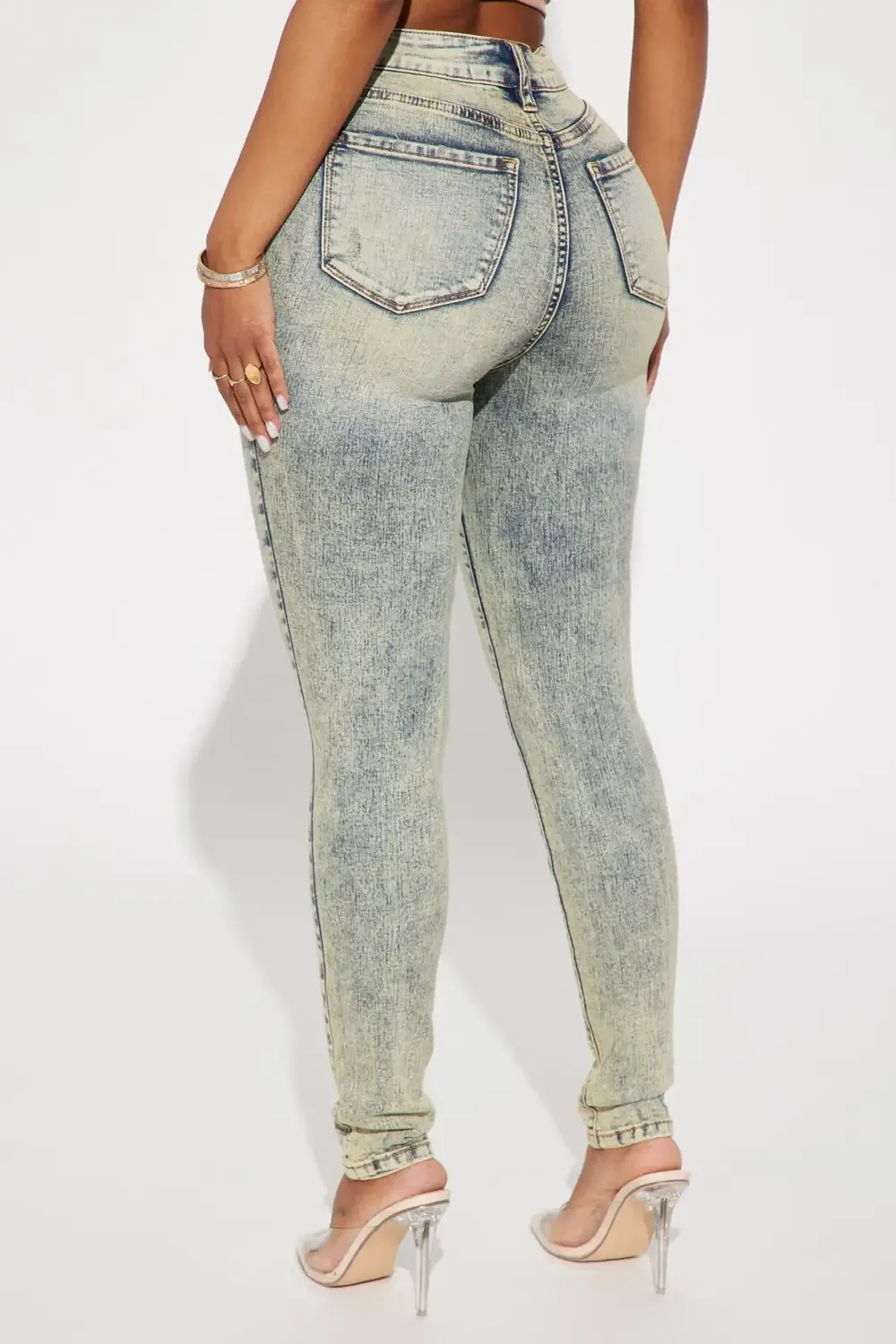 Don't Rush Tinted Stretch Skinny Jeans - Light Wash