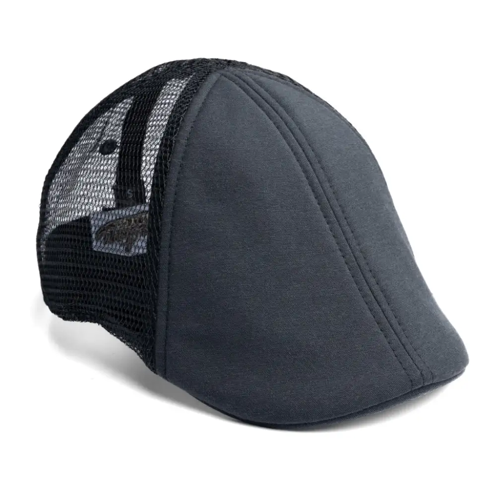 The Mesh Trucker Boston Scally Cap - Black with Black