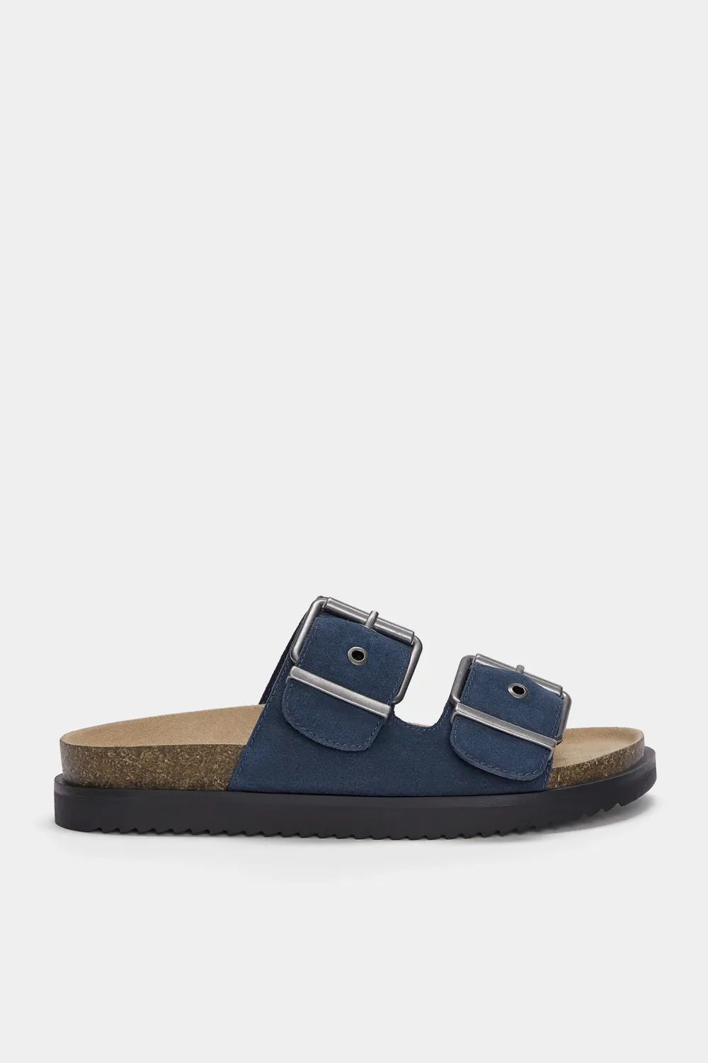 Sandalias planas serraje hebillas